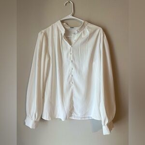 SHEIN Classic White Blouse with Button Detail